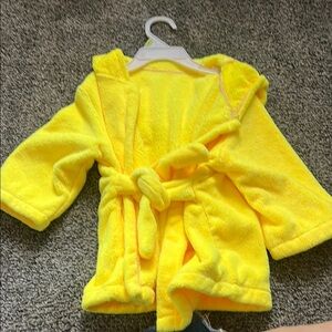 Bright Yellow Plush Bathrobe